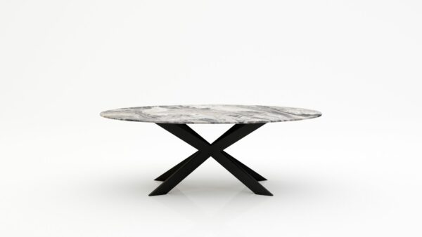 Ovale marmeren eettafel Matrix Farfalle - Arabescato Orobico Grigio - 260x130cm