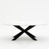 Ovale marmeren eettafel Matrix Farfalle - Bianco Carrara CD CHIARO - 260x130cm