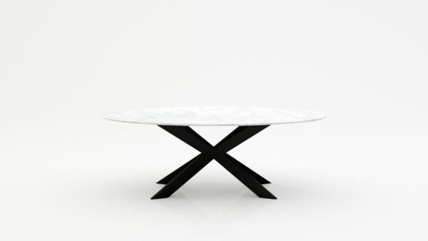 Ovale marmeren eettafel Matrix Farfalle - Bianco Carrara CD CHIARO - 260x130cm