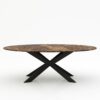 Ovale marmeren eettafel Matrix Farfalle - Emperador dark - 260x130cm
