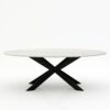 Ovale marmeren eettafel Matrix Farfalle - Mont Blanc Quartzite - 260x130cm