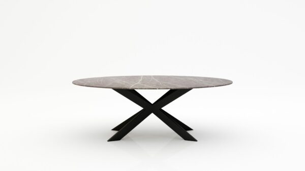 Ovale marmeren eettafel Matrix Farfalle - Pietra Grey - 260x130cm