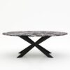 Ovale marmeren eettafel Matrix Farfalle - Rosso Levanto - 260x130cm