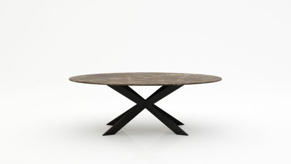 Ovale marmeren eettafel Matrix Farfalle - Royal Brown - 260x130cm