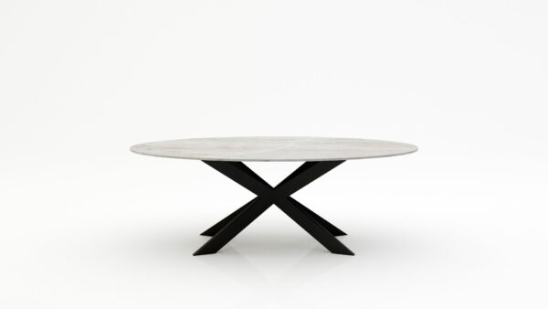 Ovale marmeren eettafel Matrix Farfalle - Taj Mahal Quartzite - 260x130cm