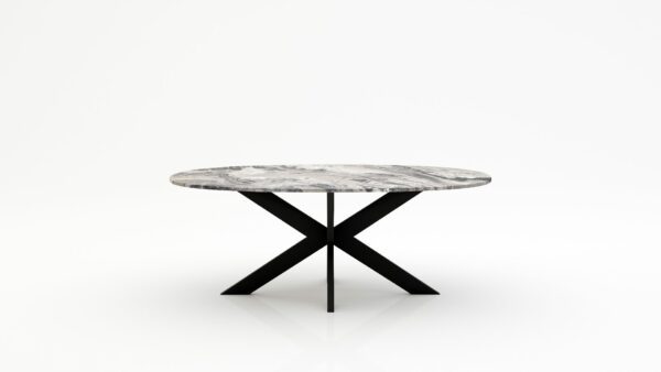 Ovale marmeren eettafel Matrix normale - Arabescato Orobico Grigio - 260x130cm