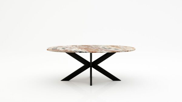 Ovale marmeren eettafel Matrix normale - Arabescato Orobico Rosso - 260x130cm