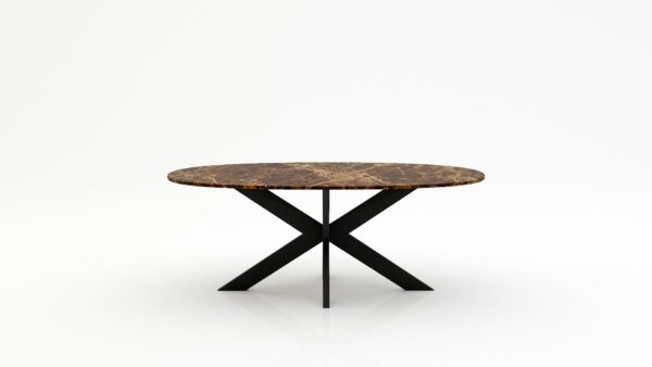 Ovale marmeren eettafel Matrix normale - Emperador dark - 260x130cm