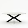 Ovale marmeren eettafel Matrix normale - Mont Blanc Quartzite - 260x130cm