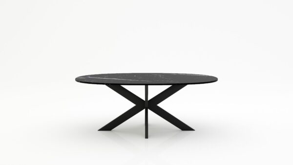 Ovale marmeren eettafel Matrix normale - Nero Marquina - 260x130cm
