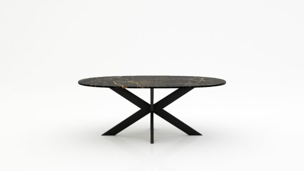 Ovale marmeren eettafel Matrix normale - Nero saint port laurent - 260x130cm