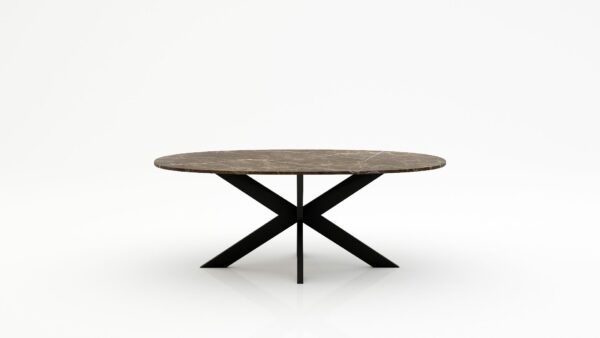 Ovale marmeren eettafel Matrix normale - Royal Brown - 260x130cm