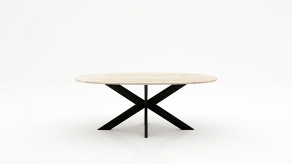 Ovale marmeren eettafel Matrix normale - Travertino Chiaro - 260x130cm