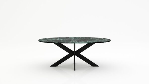 Ovale marmeren eettafel Matrix normale - Verde rameggiato - 260x130cm