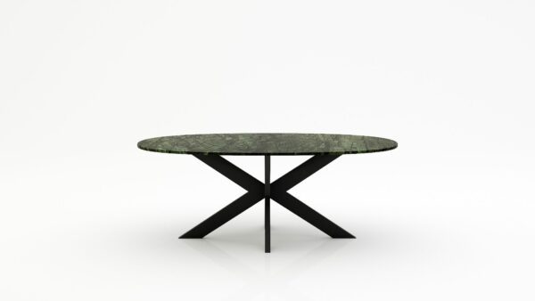 Ovale marmeren eettafel Matrix normale - Verde Guatemala - 260x130cm