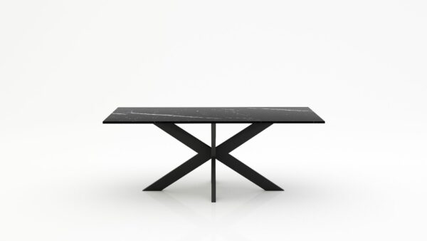 Rechthoekige marmeren eettafel Matrix normale - Nero Marquina - 260x100cm