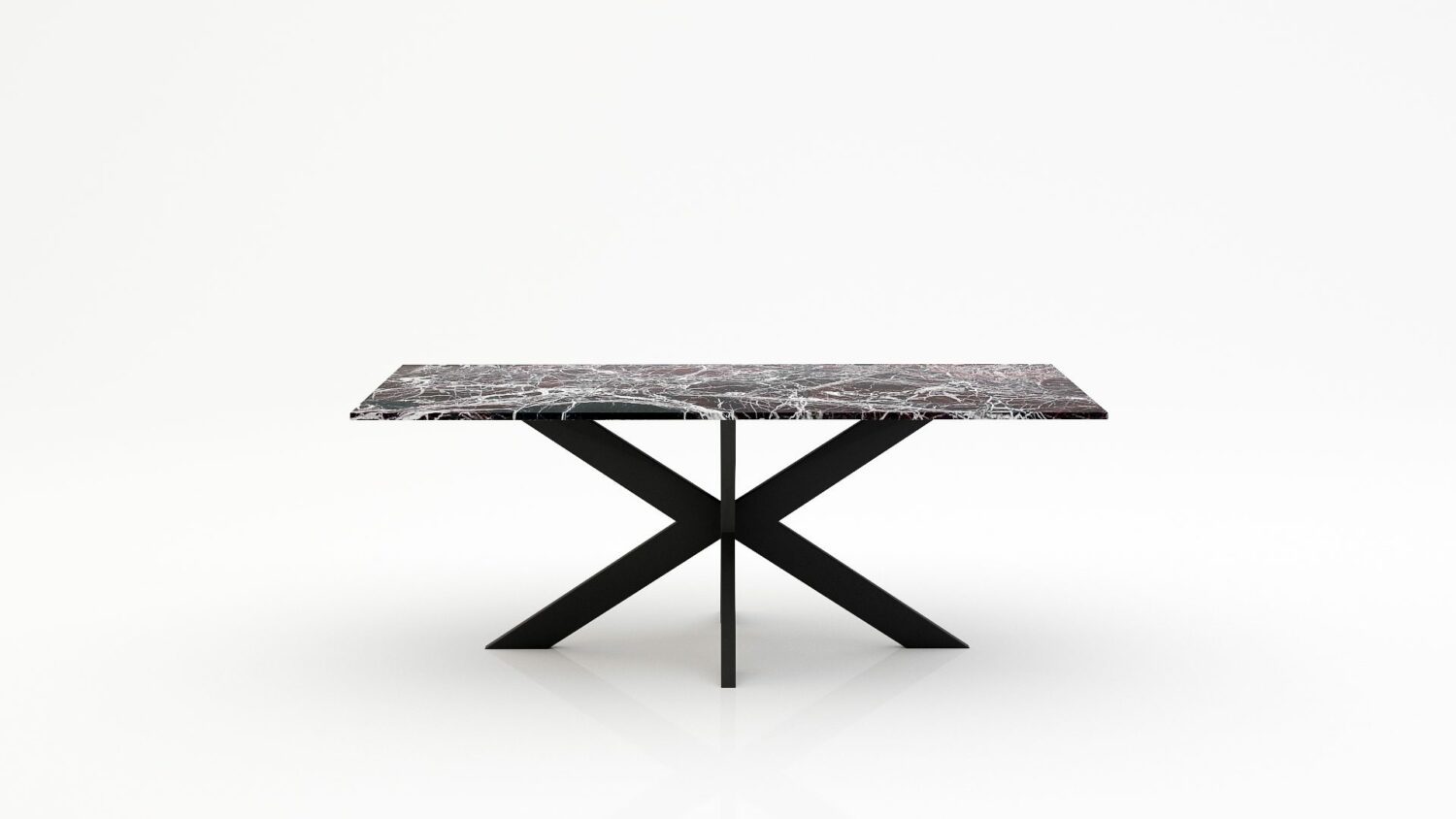 Rechthoekige marmeren eettafel Matrix normale - Rosso Levanto - 260x100cm
