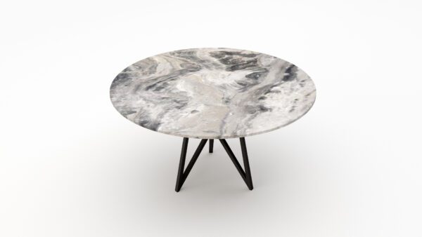 Alternative view of Ronde marmeren eettafel Pipistrello Tondo Arabescato Orobico Grigio