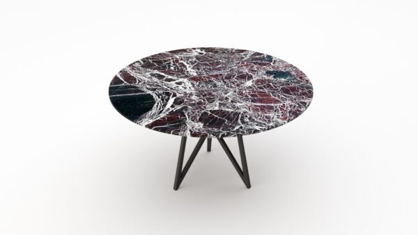 Alternative view of Ronde marmeren eettafel Pipistrello Tondo - Rosso Levanto